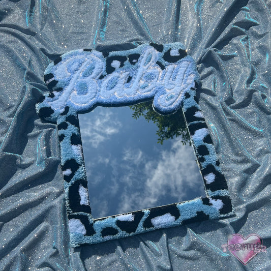 Blue Leopard 'Baby' Mirror