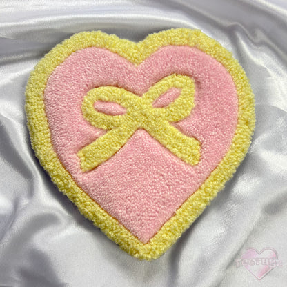 Yellow and Pink Ribbon Heart Mini Wall Hanging