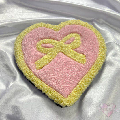 Yellow and Pink Ribbon Heart Mini Wall Hanging