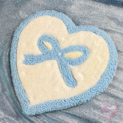 Ribbon Heart Beaded Wall Hanging - Blue