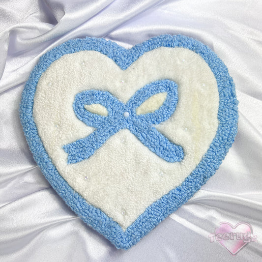 Ribbon Heart Beaded Wall Hanging - Blue