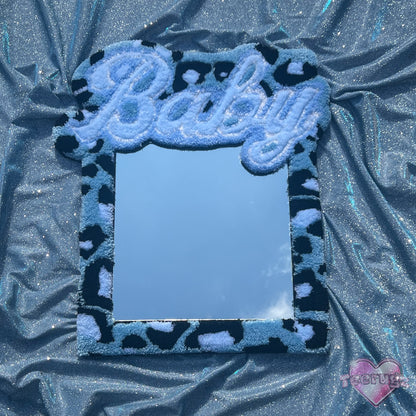 Blue Leopard 'Baby' Mirror