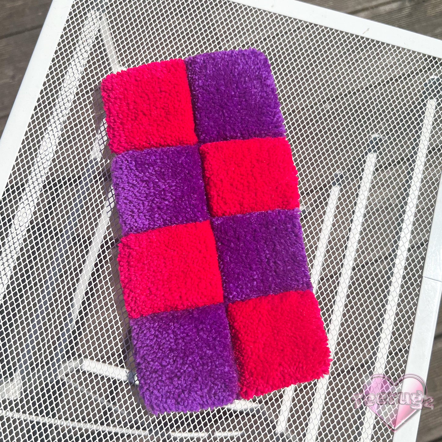 Pink and Purple Checkered Coaster