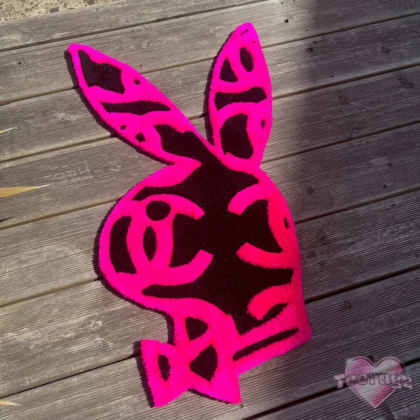 Pink and Black “C” Playboy Bunny Rug