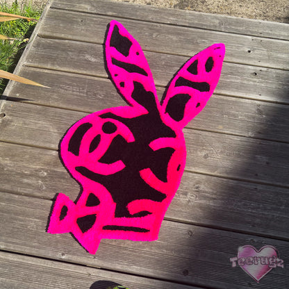 Pink and Black “C” Playboy Bunny Rug