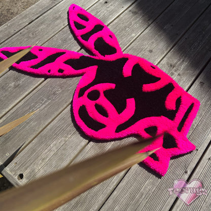 Pink and Black “C” Playboy Bunny Rug